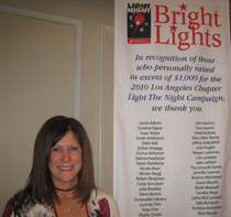 Leukemia and lymphoma Light the Night Awards Ceremony - February 2011 - Miriam collecting donations in excess of $1,000.00